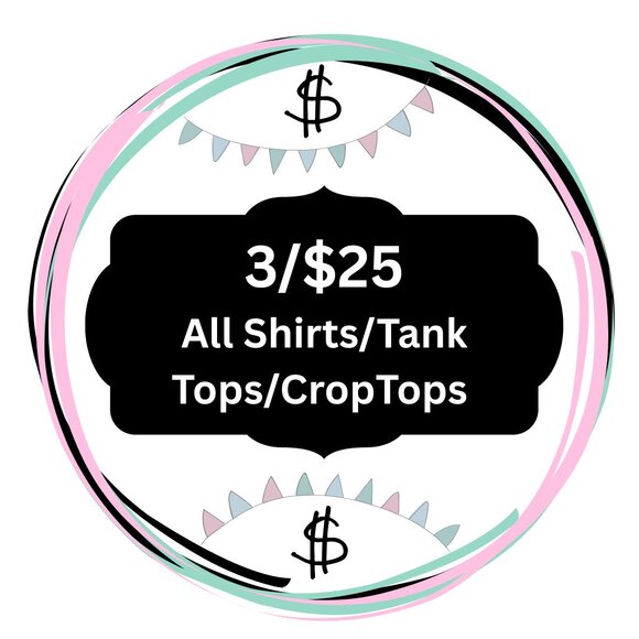 BUNDLE ALERT! 3 FOR $25 ON ALL SHORT SLEEVE TOPS! - Picture 1 of 1